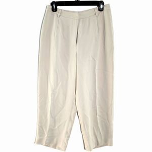 Yansi Fugel Cream Pants Straight Leg Lined Cropped Tapered Leg High Waist 6